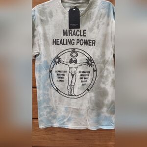 Junk Food Clothing Miracle Healing Power Tee - Blue and White